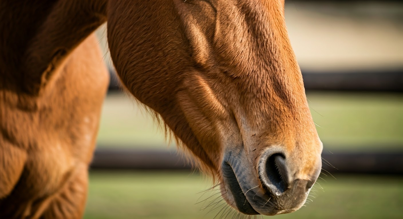 Horse eating with monitoring camera