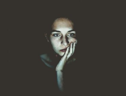 Bored person looking at a screen